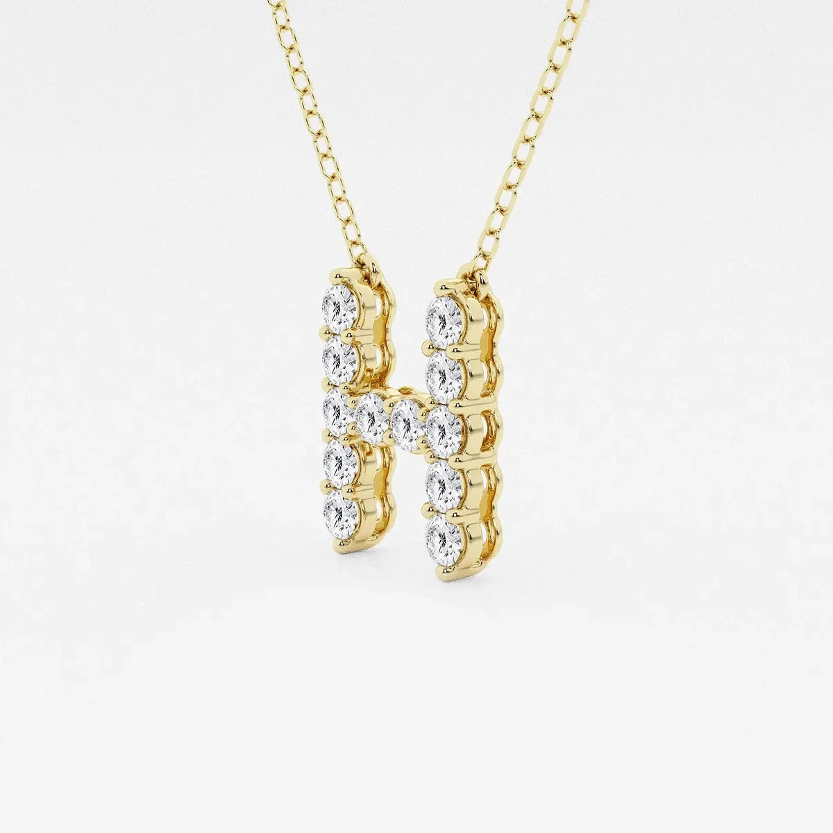 Gold necklace with lab grown diamond H pendant from Delux Jewelry