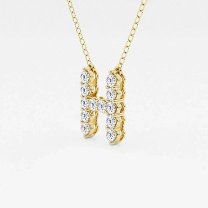 Gold necklace with lab grown diamond H pendant from Delux Jewelry