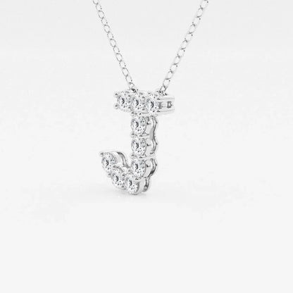 White gold necklace with diamond letter J pendant, lab grown diamonds, Delux Jewelry