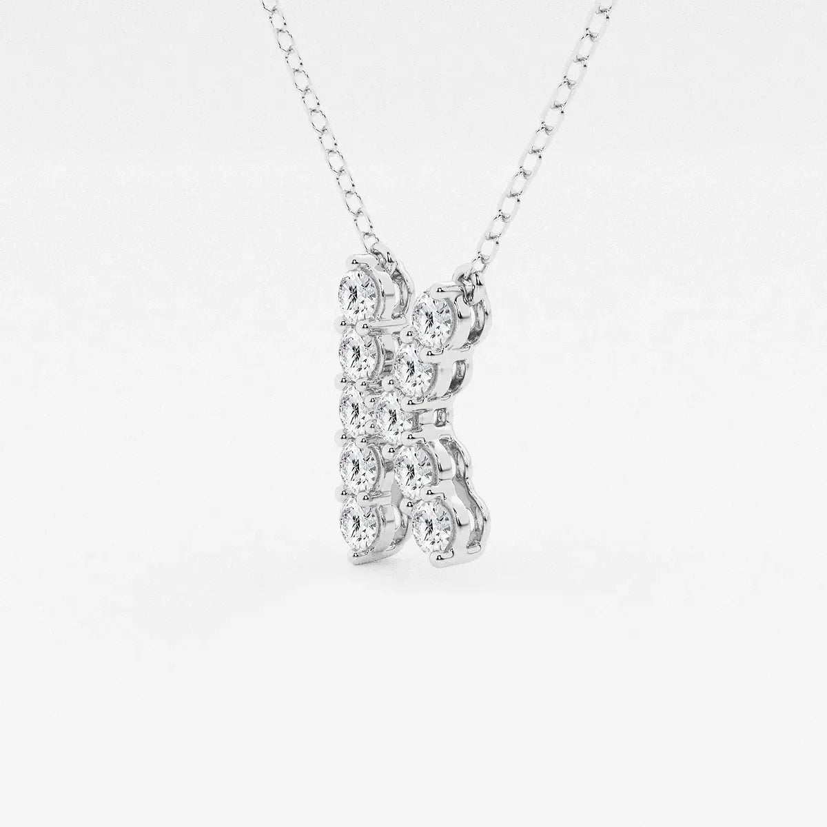 White gold pendant necklace with lab grown diamonds from Delux Jewelry.