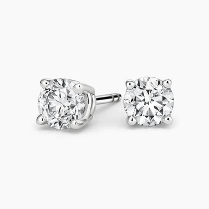 Lab grown diamond stud earrings in 14K white gold, Delux Jewelry, fine jewelry product photo