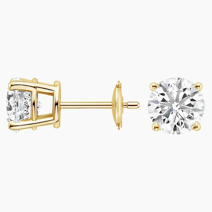 Lab diamond stud earrings set in 14K yellow gold, Delux Jewelry fine jewelry collection
