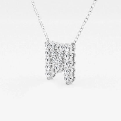 White gold necklace with diamond letter M pendant, lab grown diamonds, Delux Jewelry