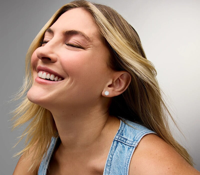 Lab Diamond Flower Studs