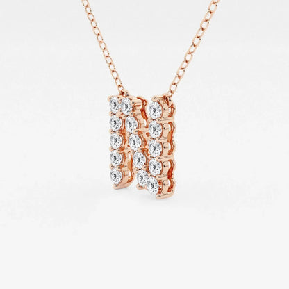 Rose gold N pendant necklace with lab grown diamonds from Delux Jewelry