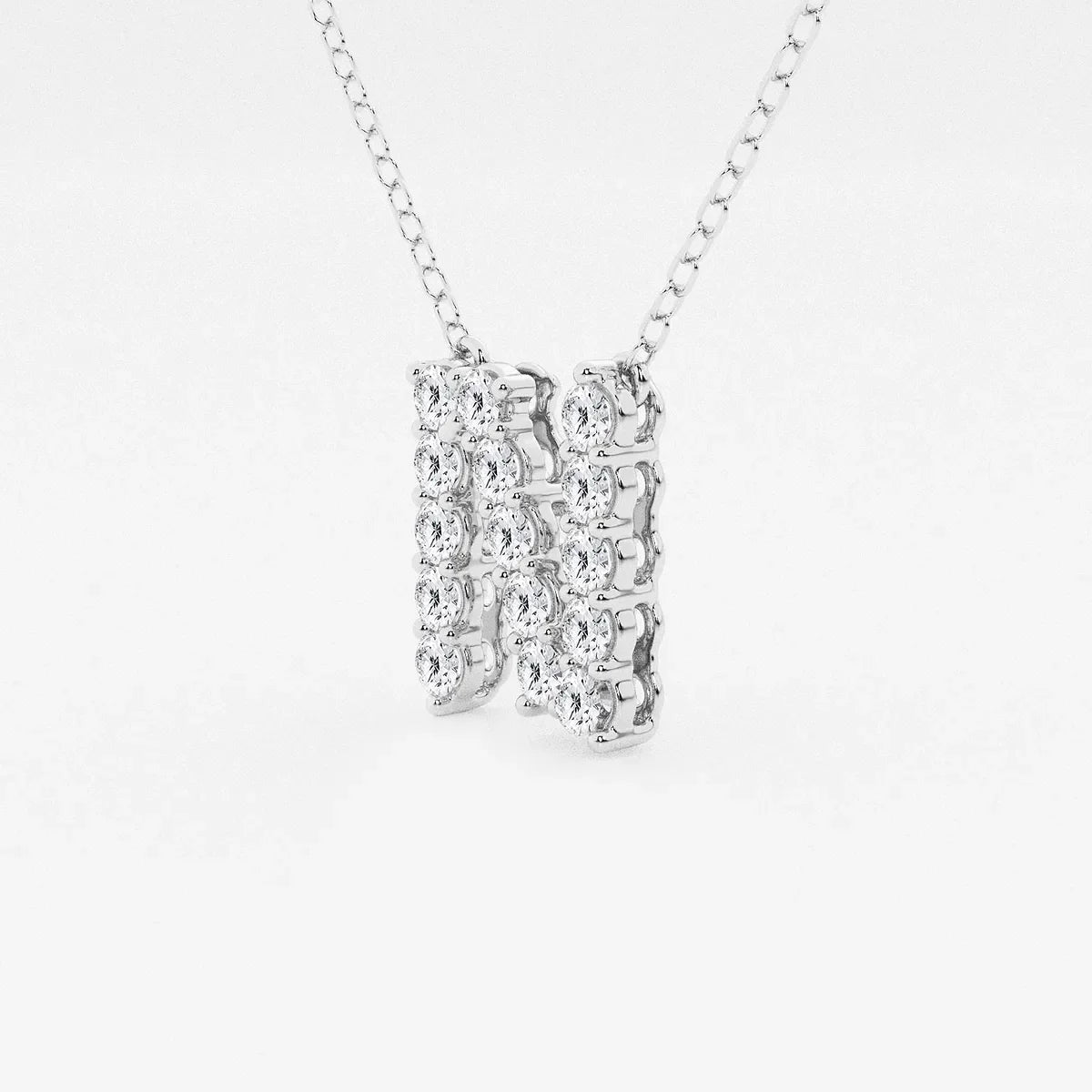 White gold initial N pendant necklace with lab grown diamonds from Delux Jewelry
