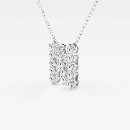White gold initial N pendant necklace with lab grown diamonds from Delux Jewelry