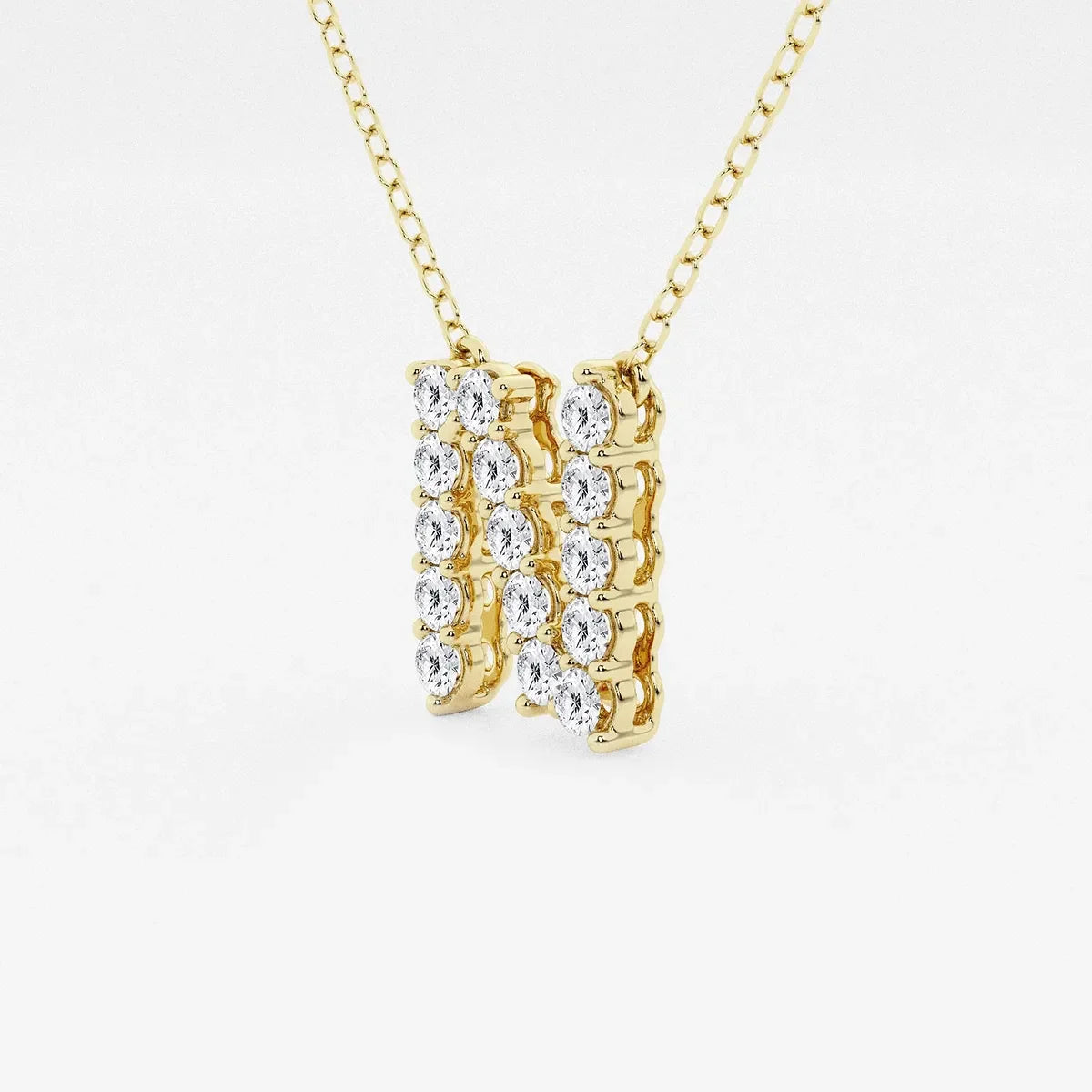 Yellow gold pendant necklace with lab grown diamonds, Delux Jewelry fine jewelry