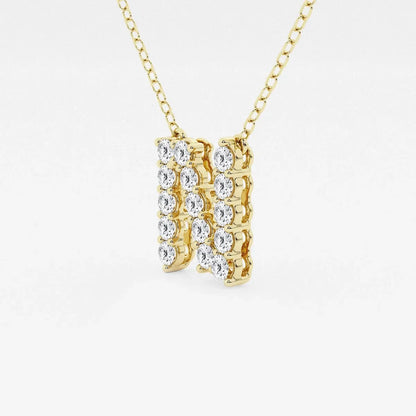 Yellow gold pendant necklace with lab grown diamonds, Delux Jewelry fine jewelry