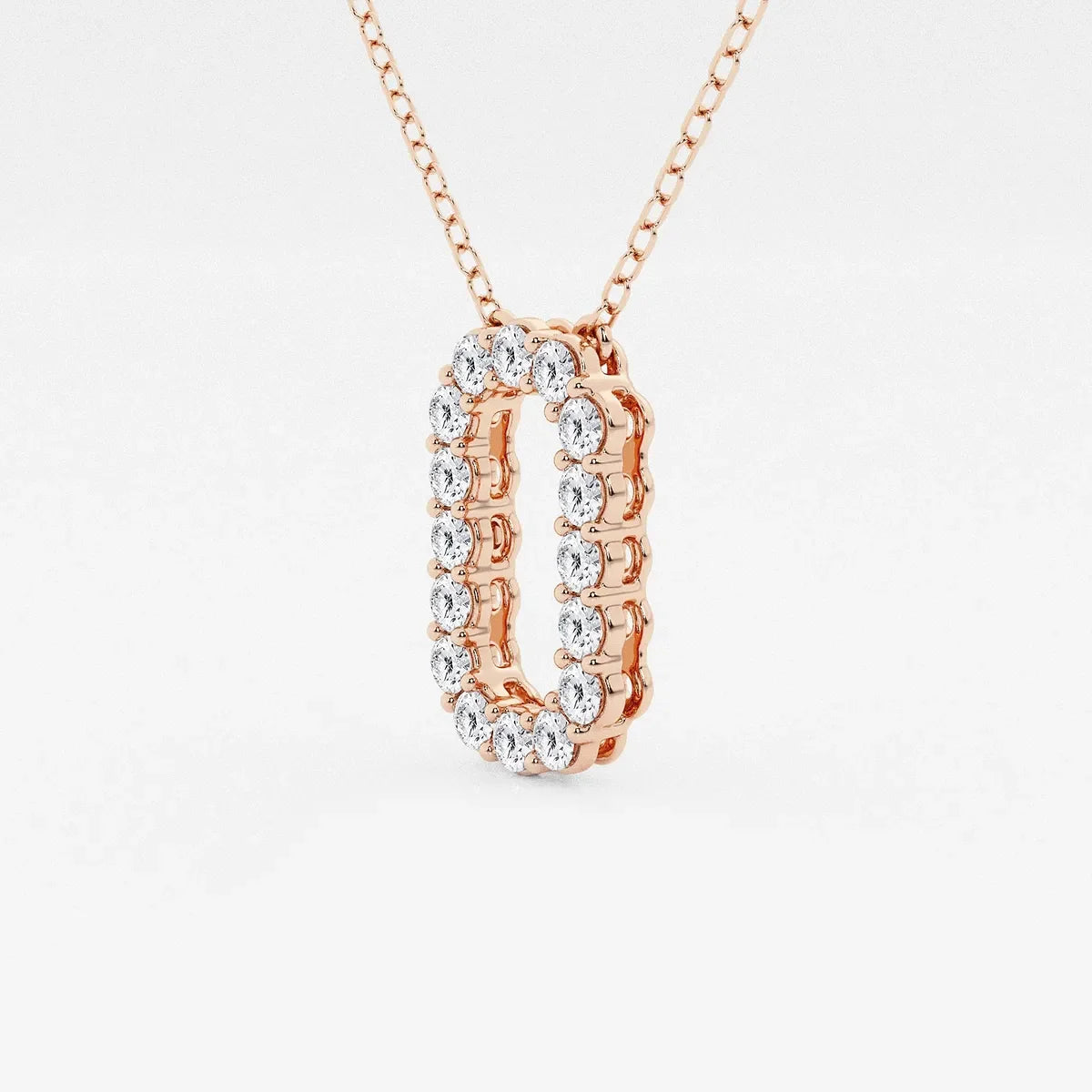 Rose gold pendant necklace with lab grown diamonds from Delux Jewelry