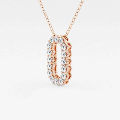 Rose gold pendant necklace with lab grown diamonds from Delux Jewelry