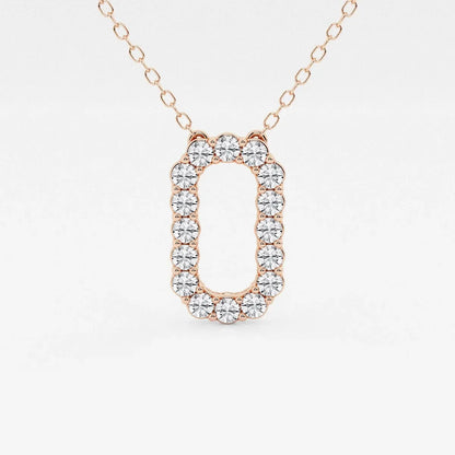 Rose gold pendant necklace with oval lab grown diamonds by Delux Jewelry
