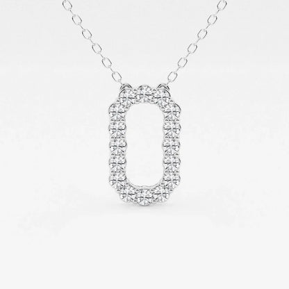 Lab grown diamond oval pendant necklace in white gold from Delux Jewelry