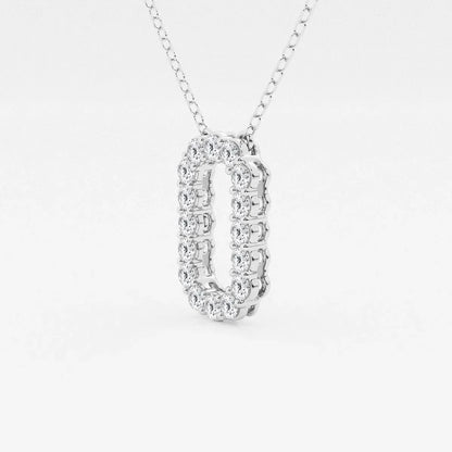 White gold lab grown diamond pendant necklace from Delux Jewelry on white background
