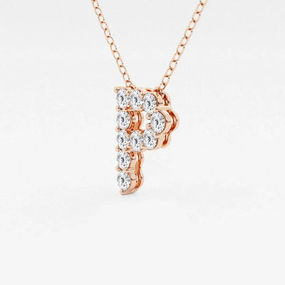 Rose gold necklace with lab grown diamond letter P pendant, Delux Jewelry
