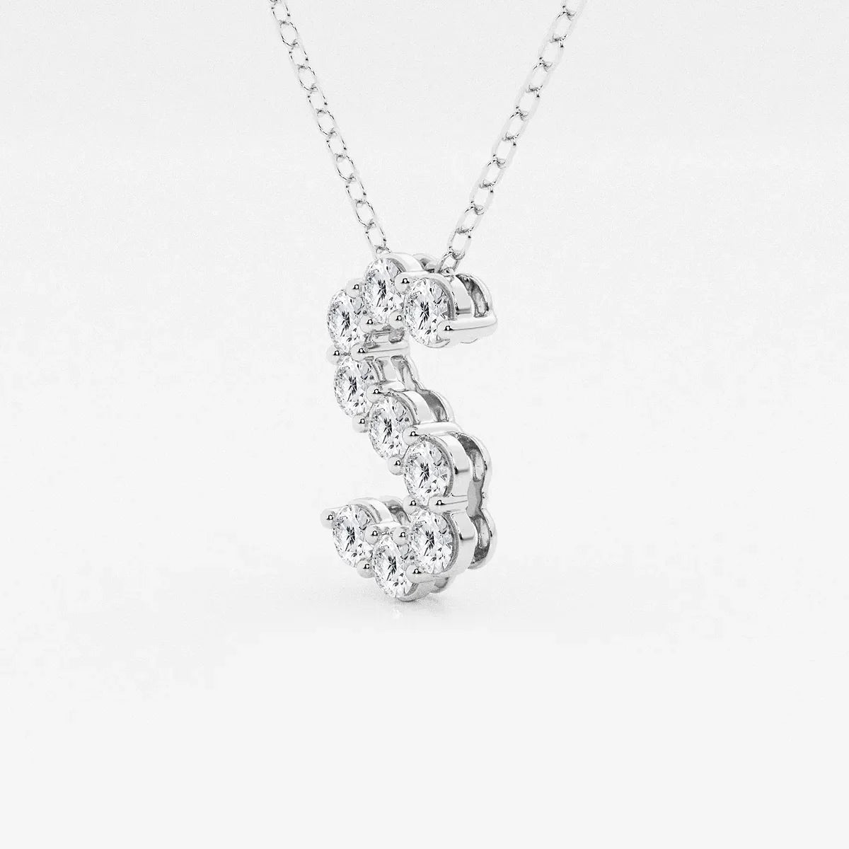 White gold necklace with letter S pendant set with lab grown diamonds from Delux Jewelry