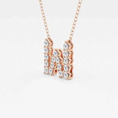 Rose gold necklace with lab grown diamond initial pendant from Delux Jewelry