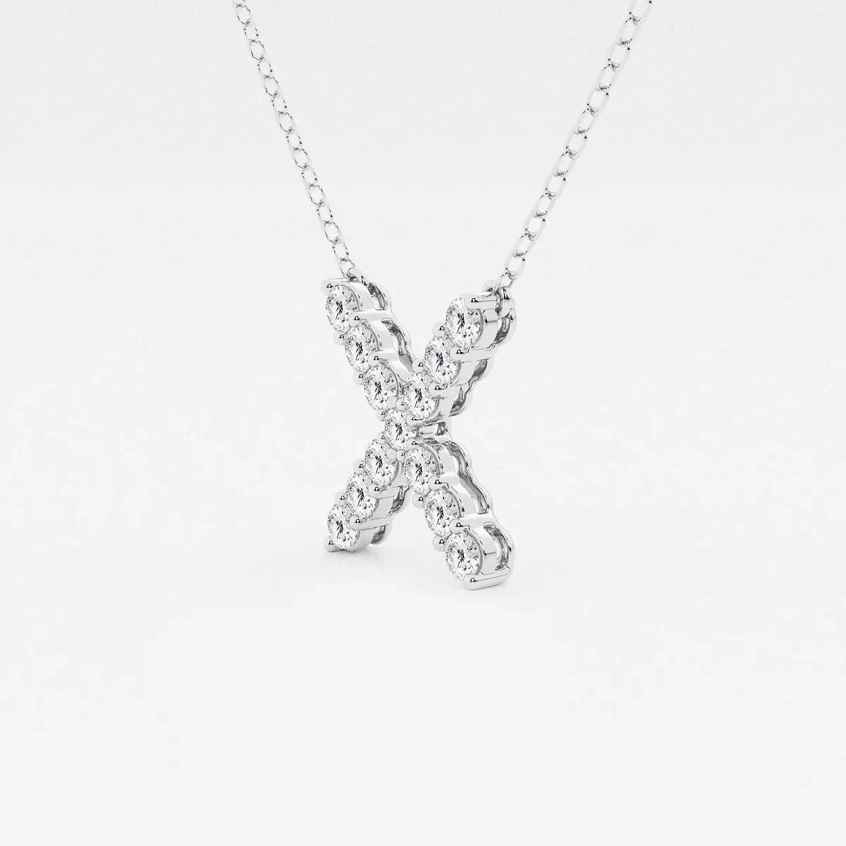 White gold X pendant necklace with lab grown diamonds from Delux Jewelry