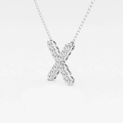 White gold X pendant necklace with lab grown diamonds from Delux Jewelry